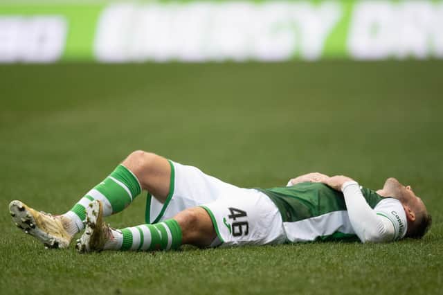 Aiden McGeady pulled up with a hamstring injury against Kilmarnock at Easter Road on February 18