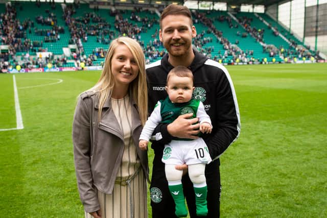Martin Boyle with with Rachael and daughter Amelia, pictured in May 2019