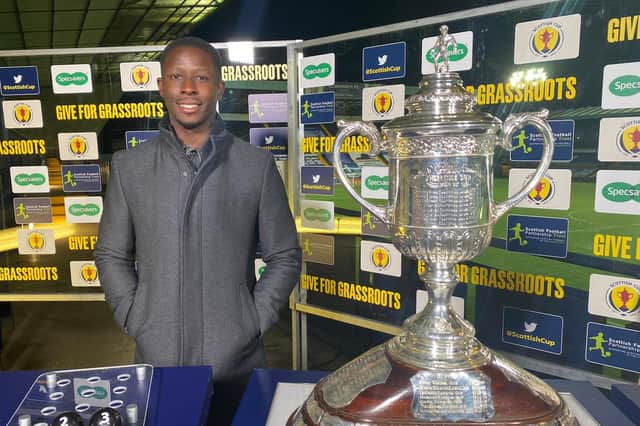 Former Hibs star Marvin Bartley with the Scottish Cup. Picture: Contributed
