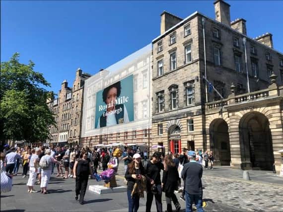 The proposed advertising hoarding on the Royal Mile would be in place for 12 months