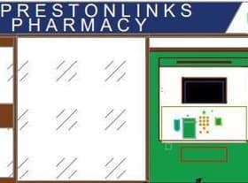 Artist's impression of the plans at the Prestonpans chemist for a prescription dispenser.