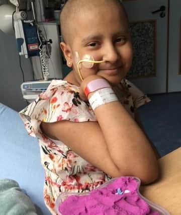 Raheen Iqbal in Edinburgh's Sick Kids Hospital undergoing treatment.