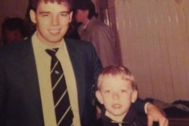 "Me as a very young lad with legend Mel Sterland," writes Rich Jagger on Twitter.