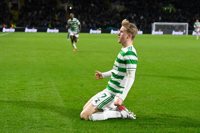 Henderson celebrates netting the winner against Real Betis for Celtic