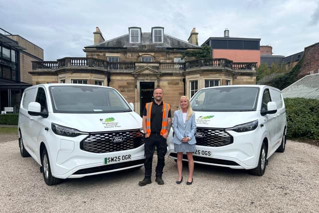 Midlothian Council Leader Councillor Kelly Parry is pictured with Workshops Team Leader Chris Thomas.