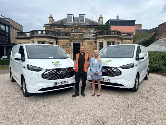 Midlothian Council Leader Councillor Kelly Parry is pictured with Workshops Team Leader Chris Thomas.