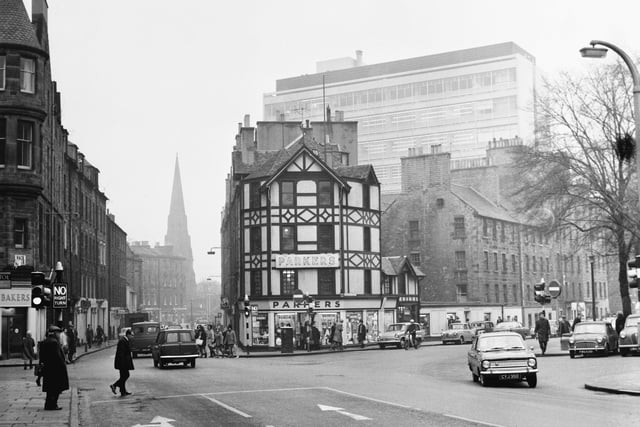 Many of the buildings around Bristo Street in the Southside, including the striking, mock-Tudor Parkers department store, would disappear in an expansion of Edinburgh University in the late 1960s and early 70s.