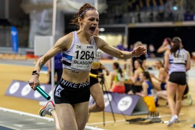 Katie Purves ran anchor as Edinburgh AC won the women’s 4x200m final at the Scottish Athletics national club indoor relay finals.