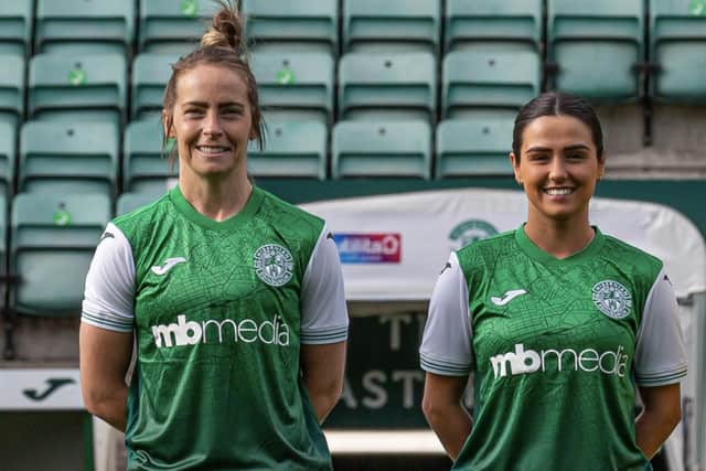 Joelle Murray, left, and Shannon McGregor have signed new deals with Hibs Women