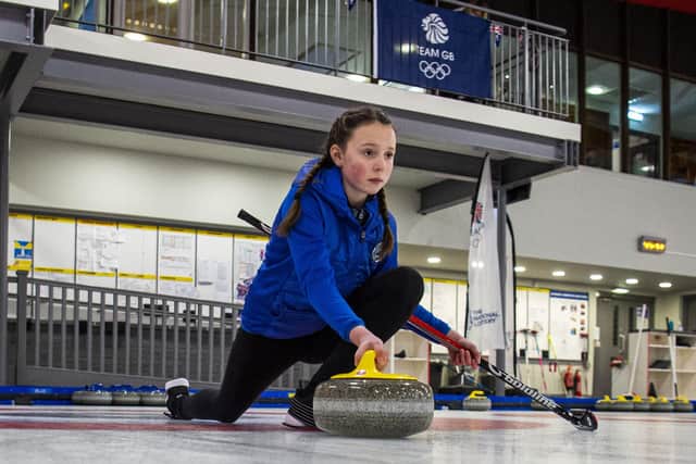 Amy Seftor represents Jenn Dodd and Bruce Mouat's club, Gogar Park Young Curlers, and was on the ice yesterday at Curl Edinburgh yesterday the Olympians competed in the mixed doubles semi-finals in Beijing. Picture: Lisa Ferguson