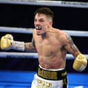 Lee McGregor celebrates after his victory over Karim Guerfi in their European bantamweight title fight in Bolton in March. He is now aiming for the next level