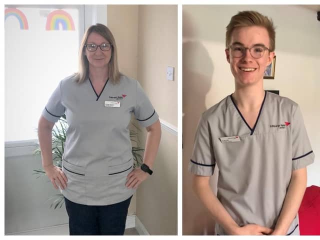 Lesley Murray and Euan Hill, students at Edinburgh Napier who have taken up placements alongside NHS workers.