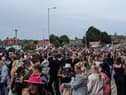 Crowds queuing outside Murrayfield - but some say they had trouble getting in because of signal and app issues.  Picture: Annabelle Gauntlett.