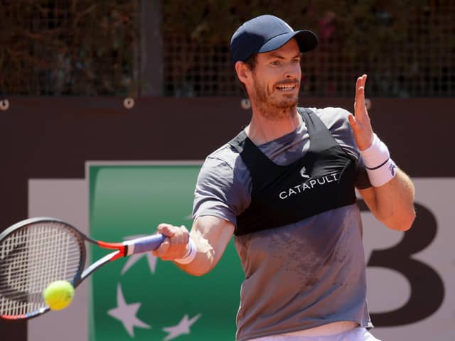 Andy Murray practises in Rome at the weekend. Picture: Giampiero Sposito/Getty Images