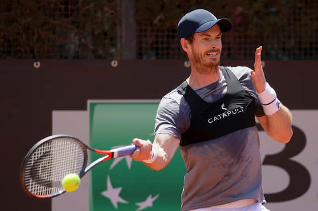 Andy Murray practises in Rome at the weekend. Picture: Giampiero Sposito/Getty Images