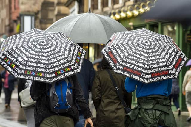 Heavy rainfall is expected to hit Edinburgh on Friday.