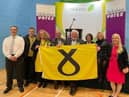 The SNP celebrating winning the most seats at the Midlothian Council election.