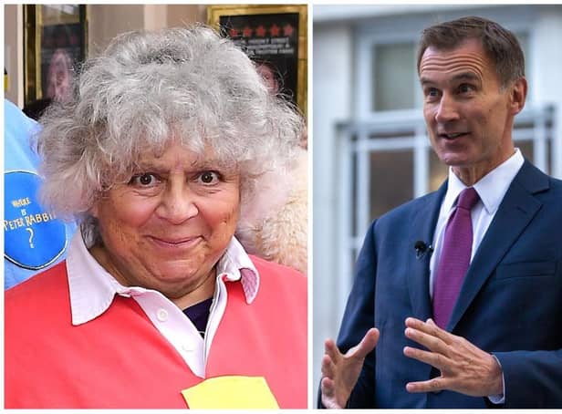 Miriam Margolyes came face to face with new Chancellor Jeremy Hunt on Saturday morning.
