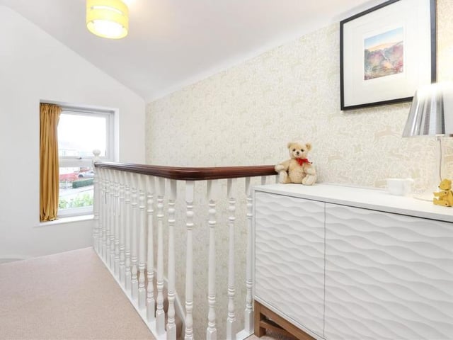We're going upstairs at The Old School House now. All three bedrooms, as well as the family bathroom, can be accessed via this pleasant landing.