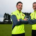 New Dundee United assistant Stevie Crawford (right) with head coach Liam Fox at the club's training base at the University of St Andrews. (Photo by Ross Parker / SNS Group)