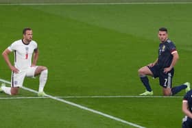 Players take the knee against racism before the UEFA EURO 2020 Group D football match between England and Scotland at Wembley Stadium (Getty Images)