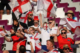 England fans in the stands before the FIFA World Cup Group B match at the Khalifa International Stadium in Doha, Qatar.