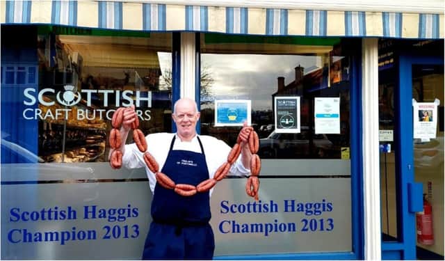 Portobello butcher Billy Hoy is planning a bangers bonanza after lifting the South East Scotland Championship for his team's beef link sausages.