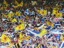 Scotland football fans pictured at Wembley