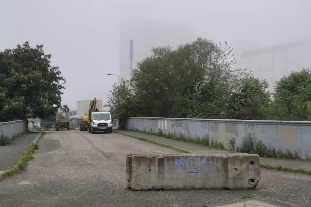 Construction vehicles were seen using the Lindsay Road bridge, Leith, in May this year