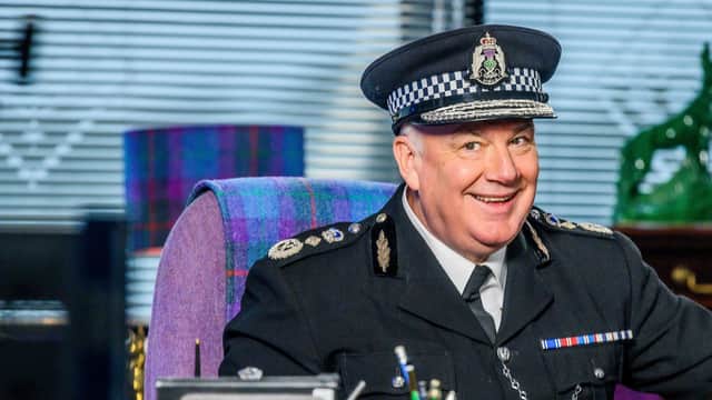 Chief Commissioner Cameron Miekelson (Jack Docherty) in Scot Squad