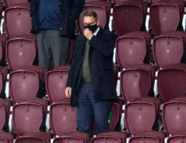 Dundee director John Nelms watched his side lose to Hearts. Picture: SNS