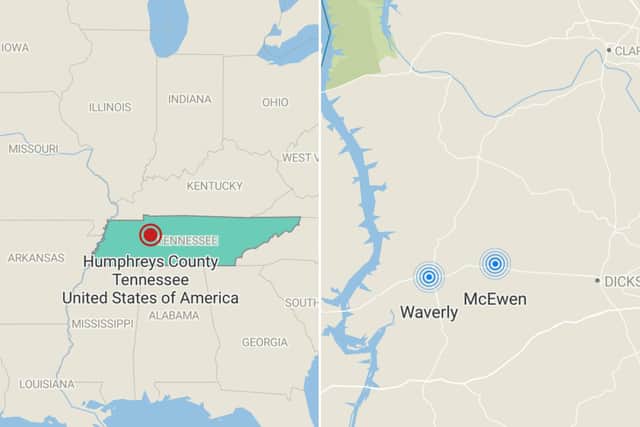 Flooding has affected the landlocked state in the south east of the country, with the cities of McEwen and Waverly in Humphreys County dealing with considerable flood damage (Image created with Datawrapper)