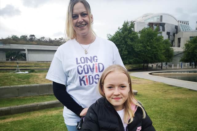 Courtney and Sharron at Scottish Parliament on Tuesday