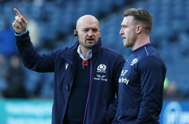 Scotland headcoach Gregor Townsend  and Stuart Hogg during the Autumn Nations.  (Photo by Craig Williamson / SNS Group)