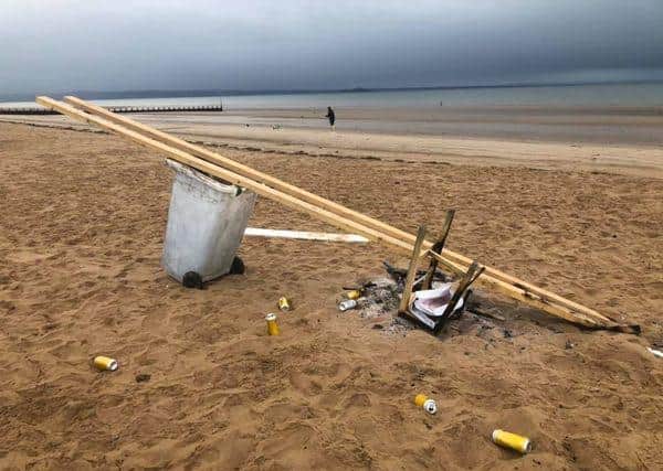'It was only right that I did my part in helping to clear it up': Local cleans up damage and vandalism on Edinburgh beach