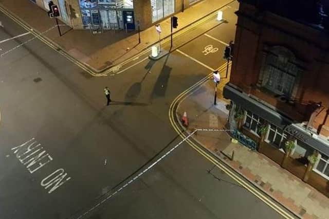 Picture taken with permission from the Twitter feed of @ShaunInBrum showing a cordon after reports of multiple stabbings in Birmingham in the early hours of Sunday. @ShaunInBrum/PA Wire