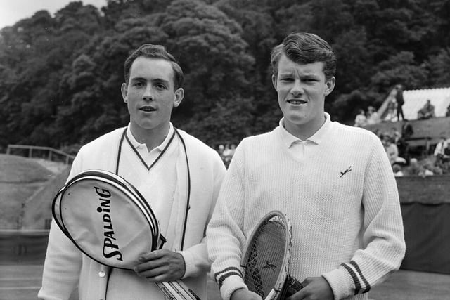 Tennis player Harry Matheson with new champion John Clifton at Craiglockhart in July 1965.