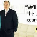 Nicola Sturgeon and Alex Salmond with their 2007 party message