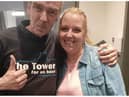 Hollywood star John Hannah delighted staff at The Tower bar in Craigshill when he posed in one of their t-shirts after filming at the venue. Photo: The Tower