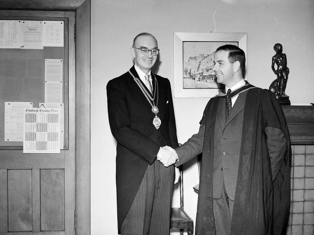 Mr Robert Young installed as headmaster of George Watson's College by Mr James Kennedy in November 1958.