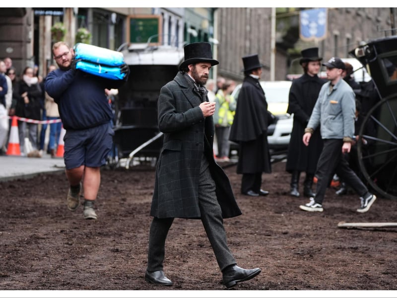 Cast extras on set during the filming of Guillermo del Toro's Frankenstein in Edinburgh. Picture date: Friday September 13, 2024.