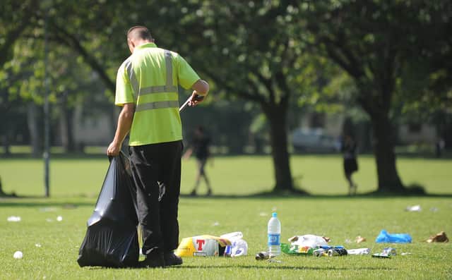 The Meadows- Litter left by the general public after the good weather at the  weekend.
Pic Neil Hanna