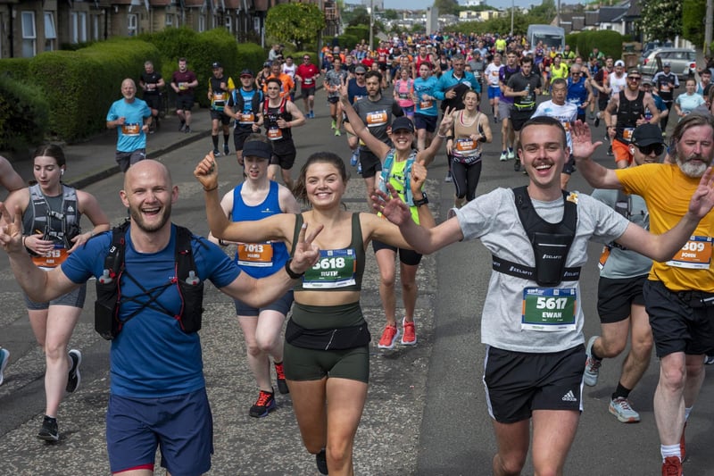 Thousands of runners took to the streets of the Capital to compete in the Edinburgh half and full marathon.