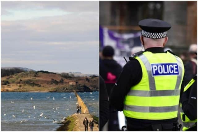 Three men, aged 26, 31 and 32, and a 28-year-old woman were stranded on Cramond Island after being cut off by the tide.
