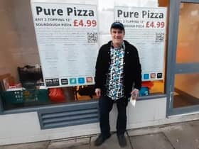 Pure Pizza owner Mark Wilkinson outside his Morningside Drive shop.