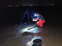 Tackle preparation for night fishing at Portobello. Picture: Nigel Duncan