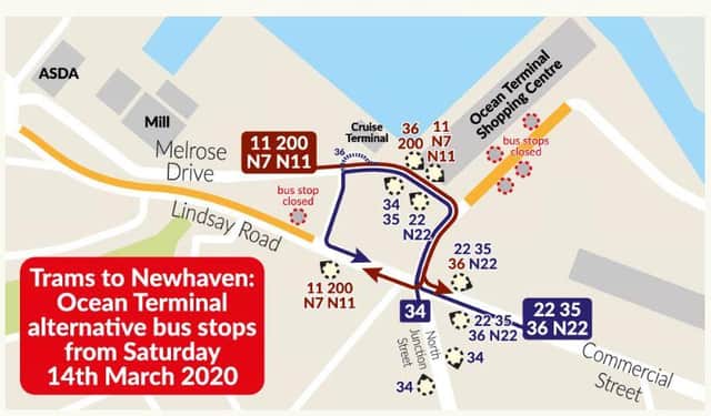 Temporary bus stops will be in place at Ocean Terminal from 14 March