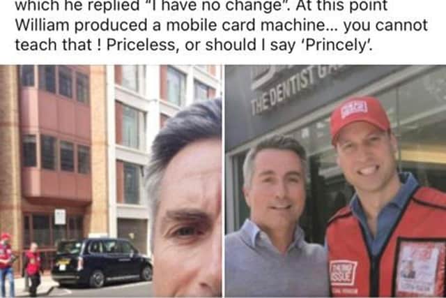 Screengrab taken from the Linkedin page of Matthew Gardner showing his brother in law Richard Hannant with the Duke of Cambridge who was selling the Big Issue in Rochester Row, Westminster, London. Issue date: Thursday June 9, 2022.