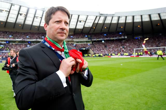Manager Paulo Sergio led Hearts to Scottish Cup final triumph over Hibs in 2012. Picture: SNS