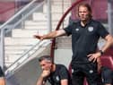 Hearts manager Robbie Neilson watches on as his side face Sunderland in a pre-season friendly. Picture: SNS
